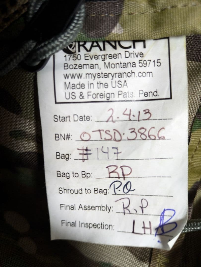 バッグ MYSTERY RANCH OUTSIDER MULTICAM