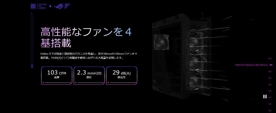 PCケース(自作PC用) ASUS ROG STRIX HELIOS II GX601S WHITE