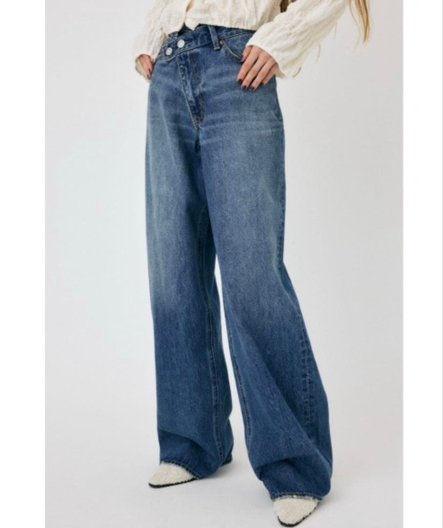 moussy CROSS WAIST WIDE STRAIGHT 2 デニム