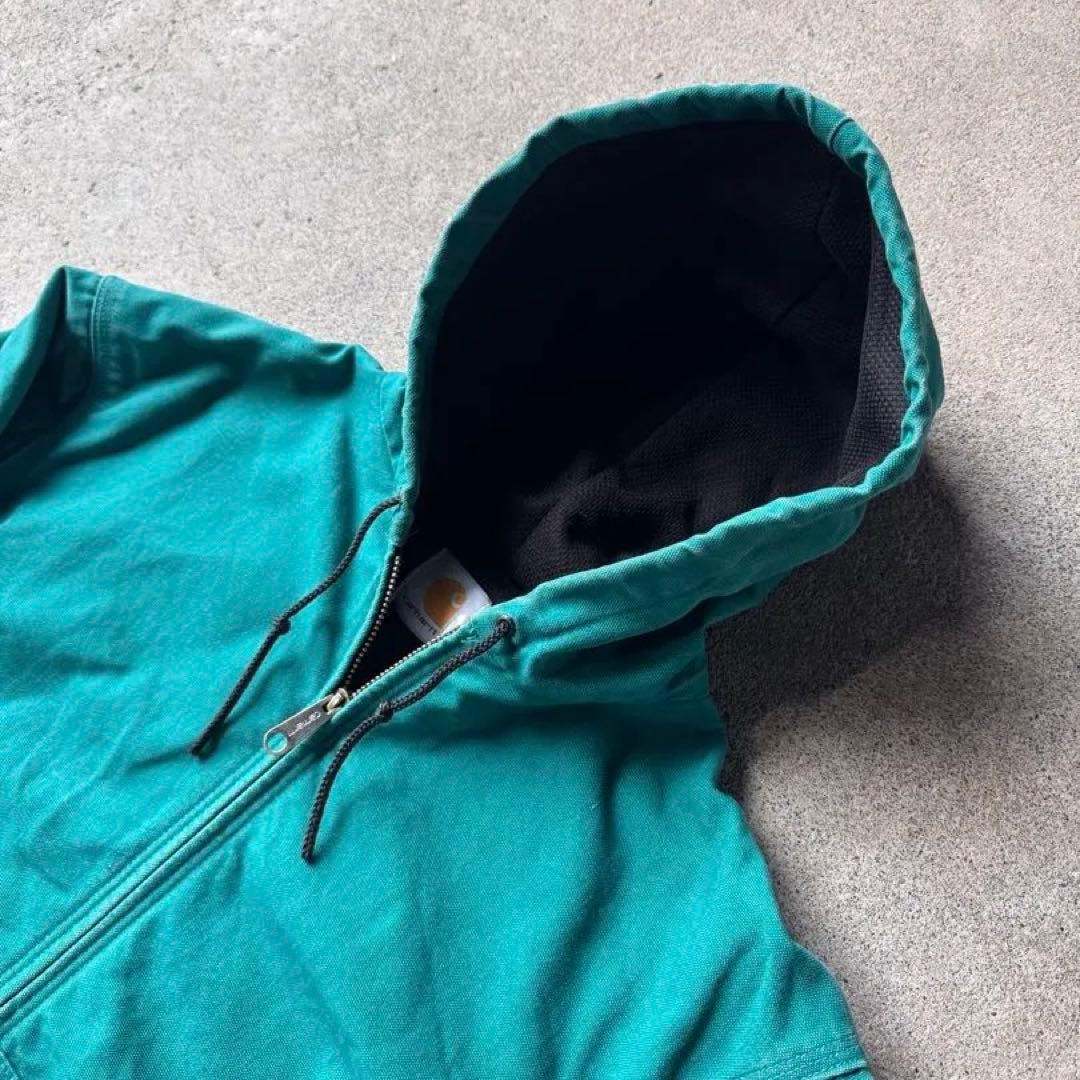 カーハート 星タグ 90s アクティブ ジャケット ターコイズ グリーン ブルー