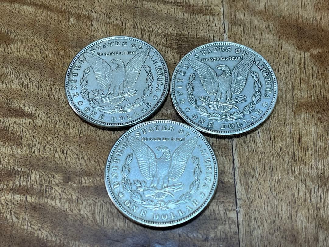 送料無料　モルガン銀貨 1886年 1898年 1899年 3枚セットマーク無し