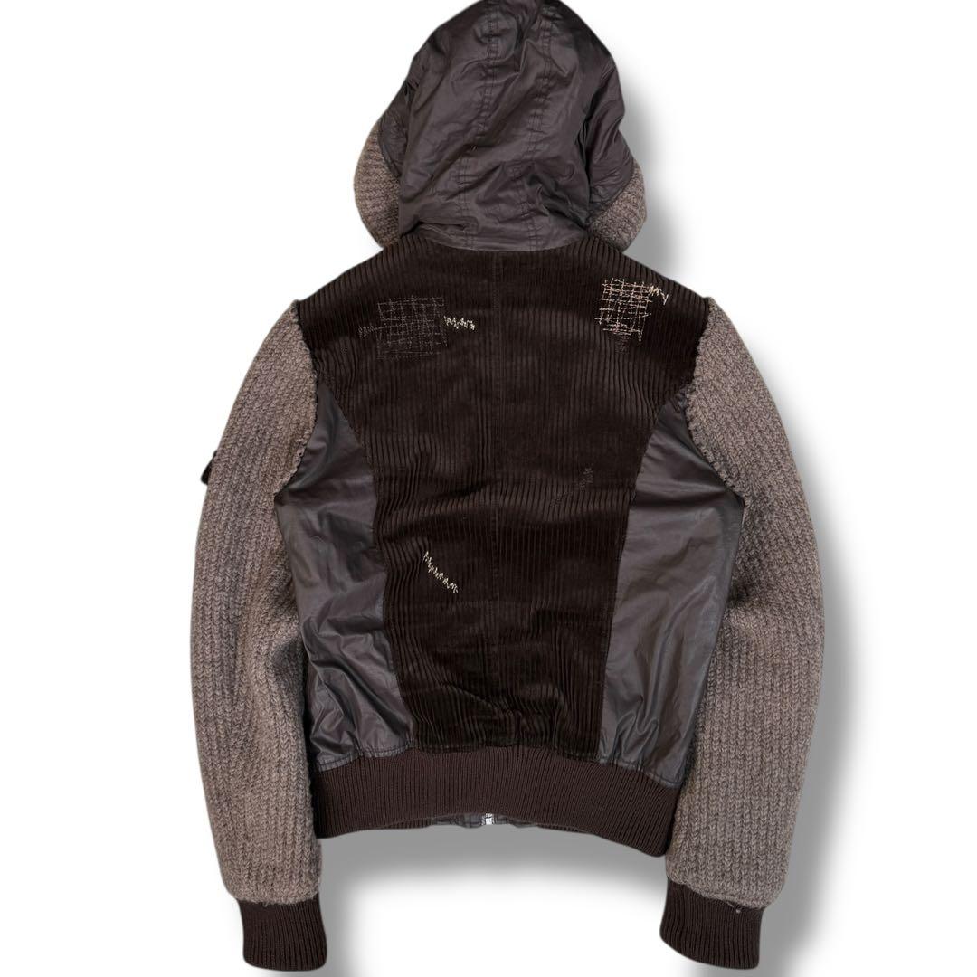 極美品 DOLCE&GABBANA Y2K マルチマテリアル フーディジャケット