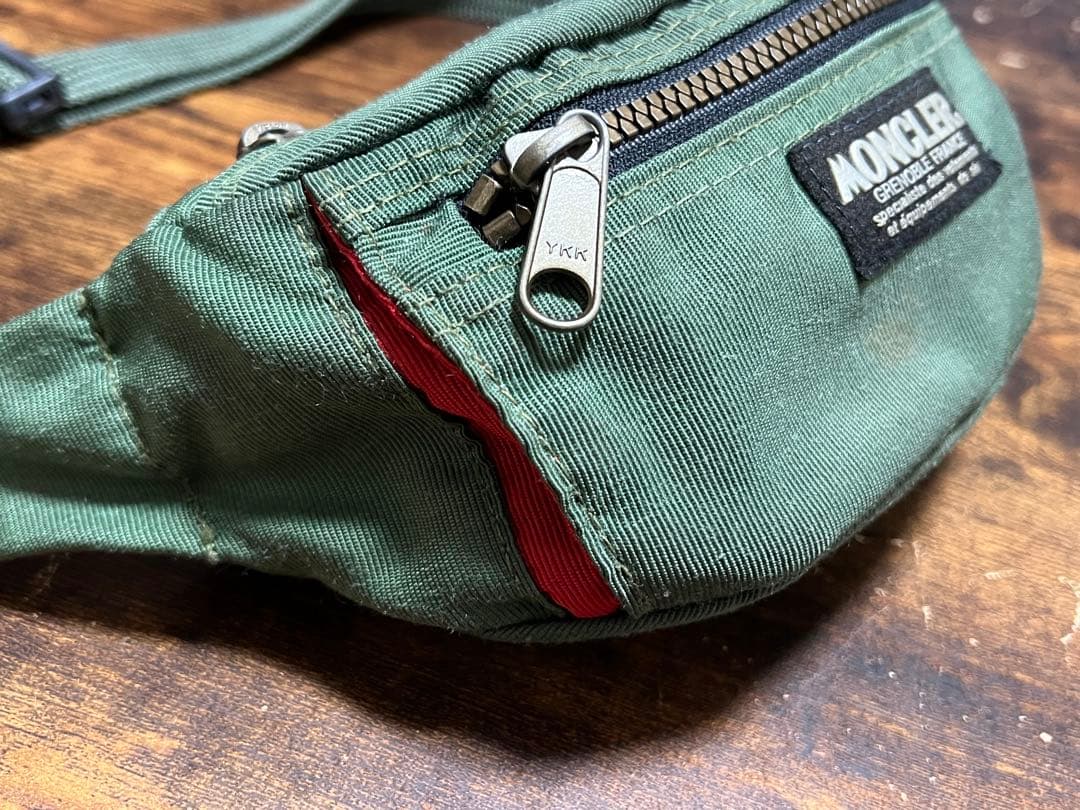 【MONCLER】80s ウエストポーチ アシックス期 カーキ 正規品