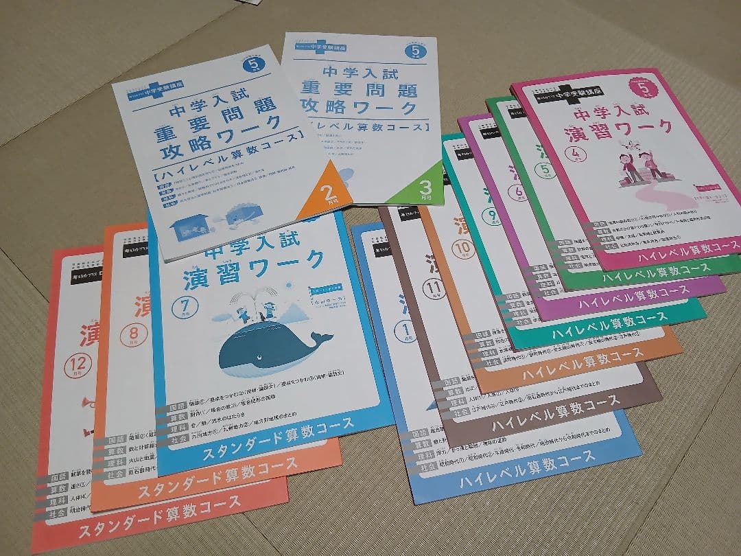 進研ゼミ 考える力プラス 中学受験講座5年生 １年分セット