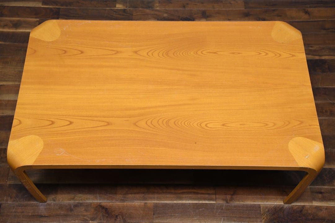 DLK167 天童木工 Tendo 座卓 乾三郎 ケヤキ 欅板目 ローテーブル