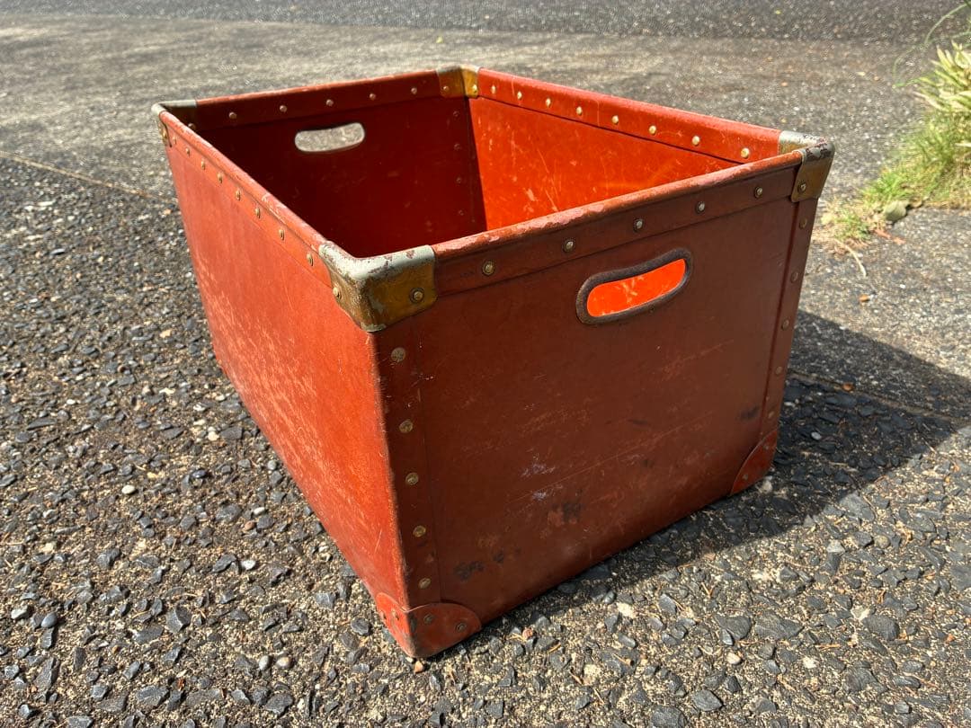 ボテ箱　茶　アンティーク