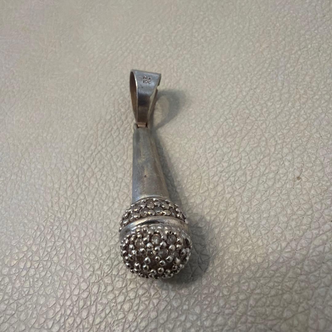 10k ホワイトゴールド マイクロフォン トップ