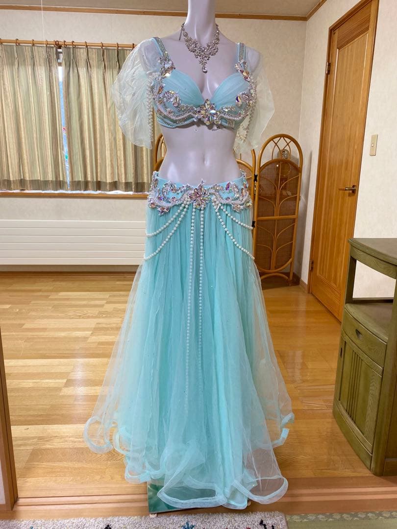 ⚠️在庫一掃セール⚠️水色 ベリーダンス衣装　Ｌサイズ