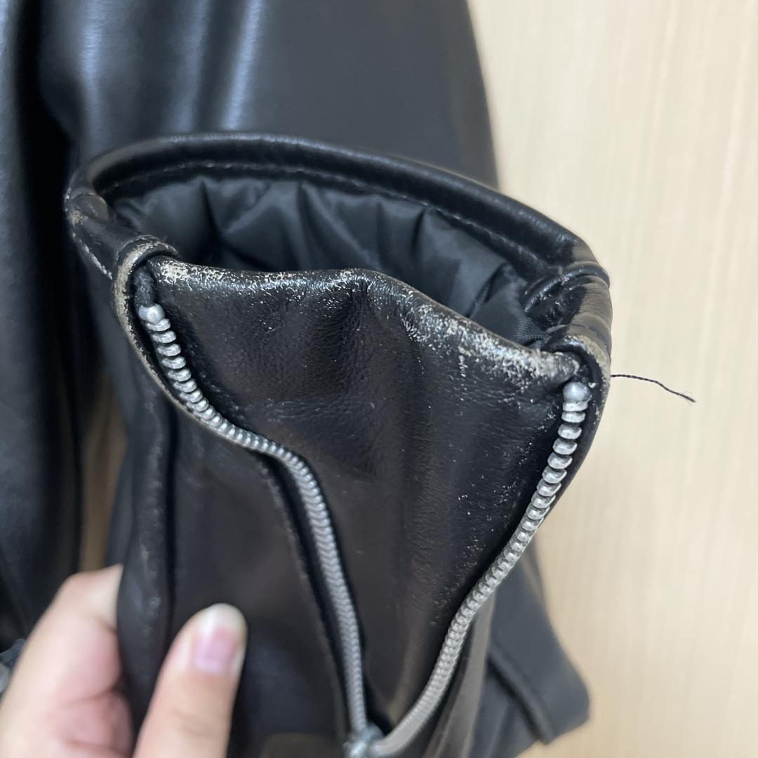 【Kr】SCHOTT レザー ライザース ジャケット ブラック 36/M