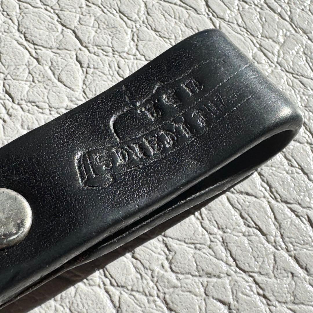 クロムハーツ Dキーリング クロスボタン ブラックレザー　ベルトループ