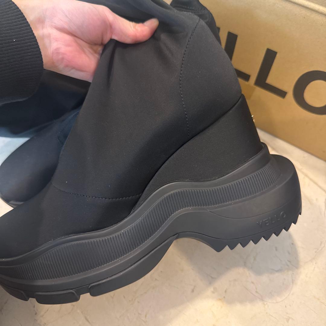 新品未使用】yello TOKYO BLACK DOUBLE ロングブーツ