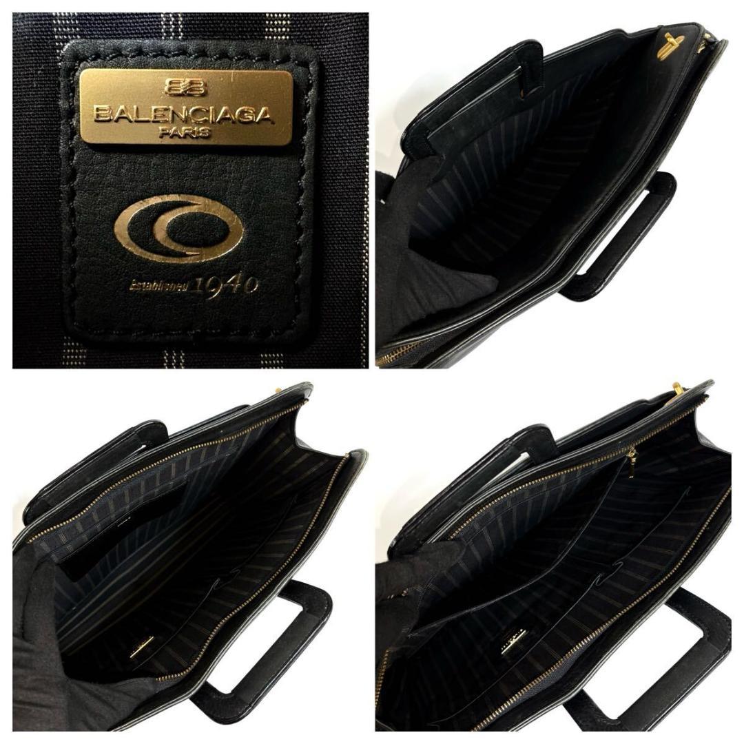 BALENCIAGA レザー ビジネスバッグ ブラック ゴールド金具