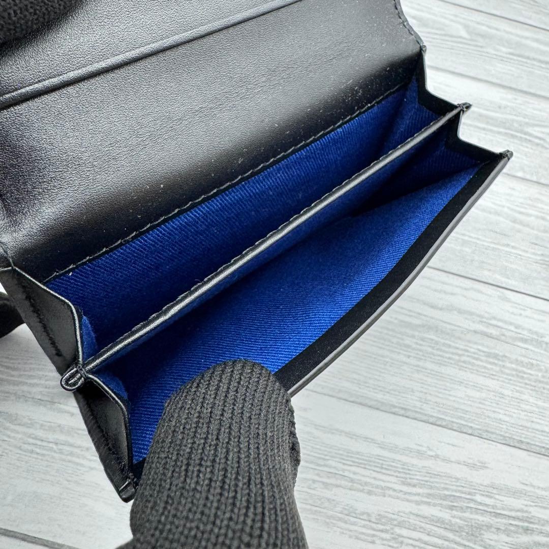 【極美品】Paul Smith マルチストライプ　名刺入れ　レザー　ブラック