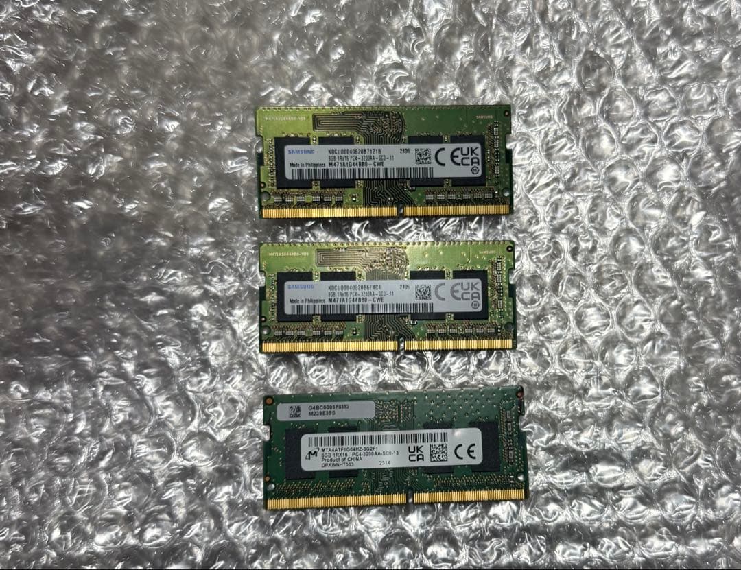 3枚セット 8GB メモリーPC4-3200AA (8*3=24GB)動作確認済