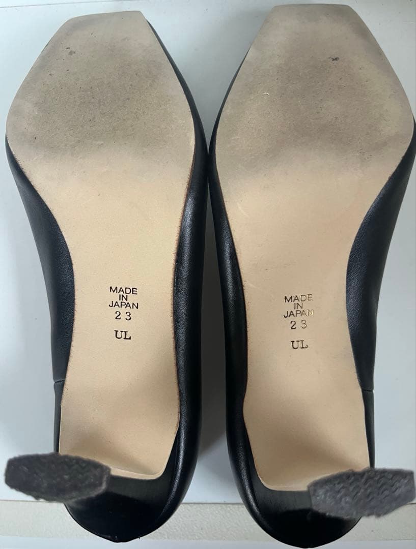 極美品 DIANA スクエアトゥ バックル ブラック ハイヒール 23cm