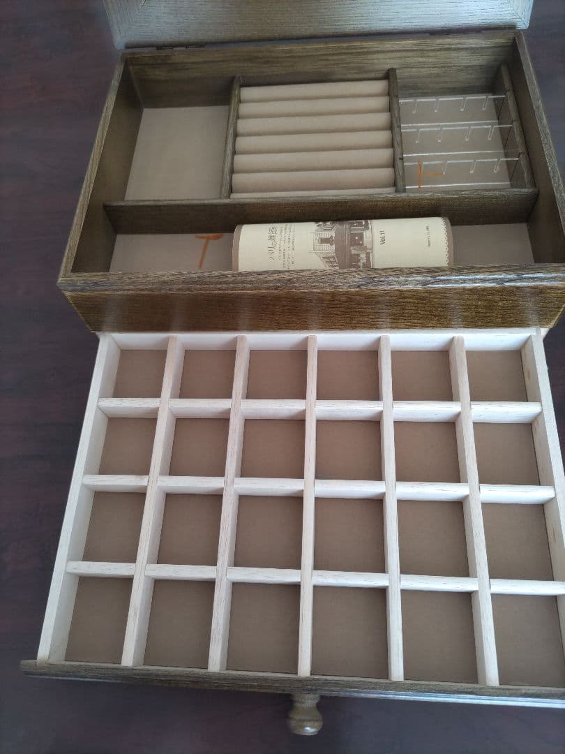 パリの雑貨屋ジュエリーボックス　大（木製アクセサリーボックス 鏡付き）