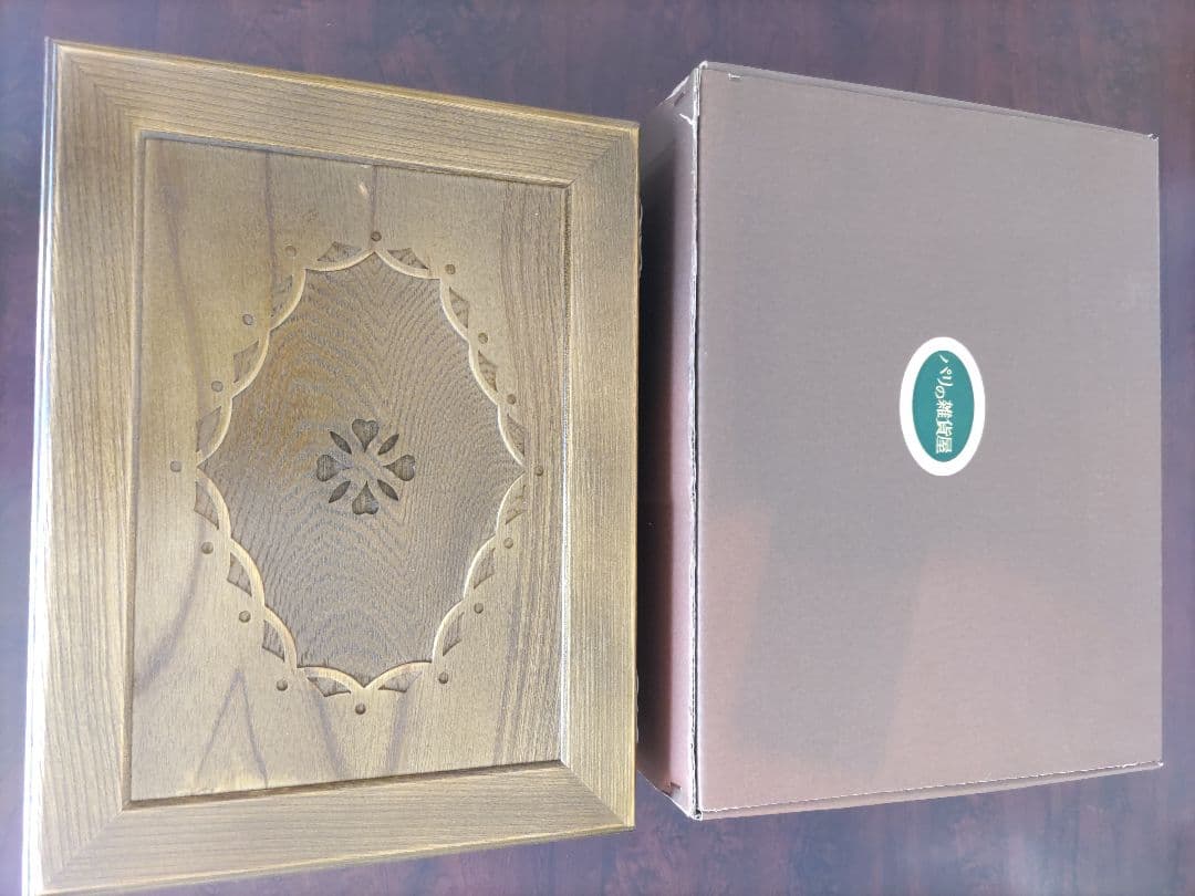 パリの雑貨屋ジュエリーボックス　大（木製アクセサリーボックス 鏡付き）