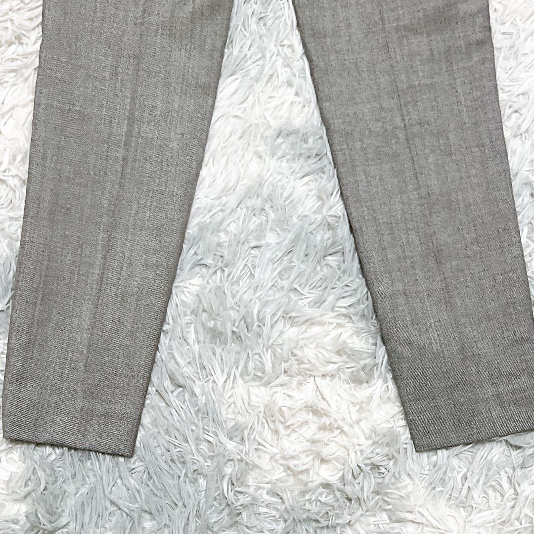 イネド パンツスーツ セットアップ 絹混 グレー 通勤 入学式 日本製 良品