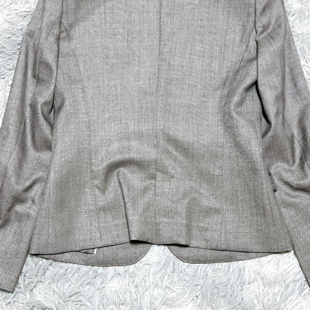 イネド パンツスーツ セットアップ 絹混 グレー 通勤 入学式 日本製 良品
