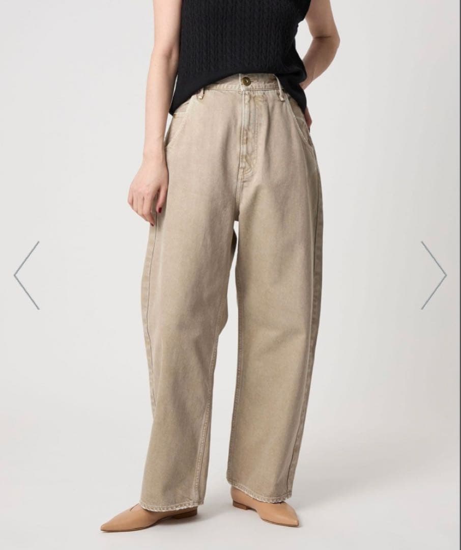 【別注】<upper hights for conte>ベージュ デニムパンツ