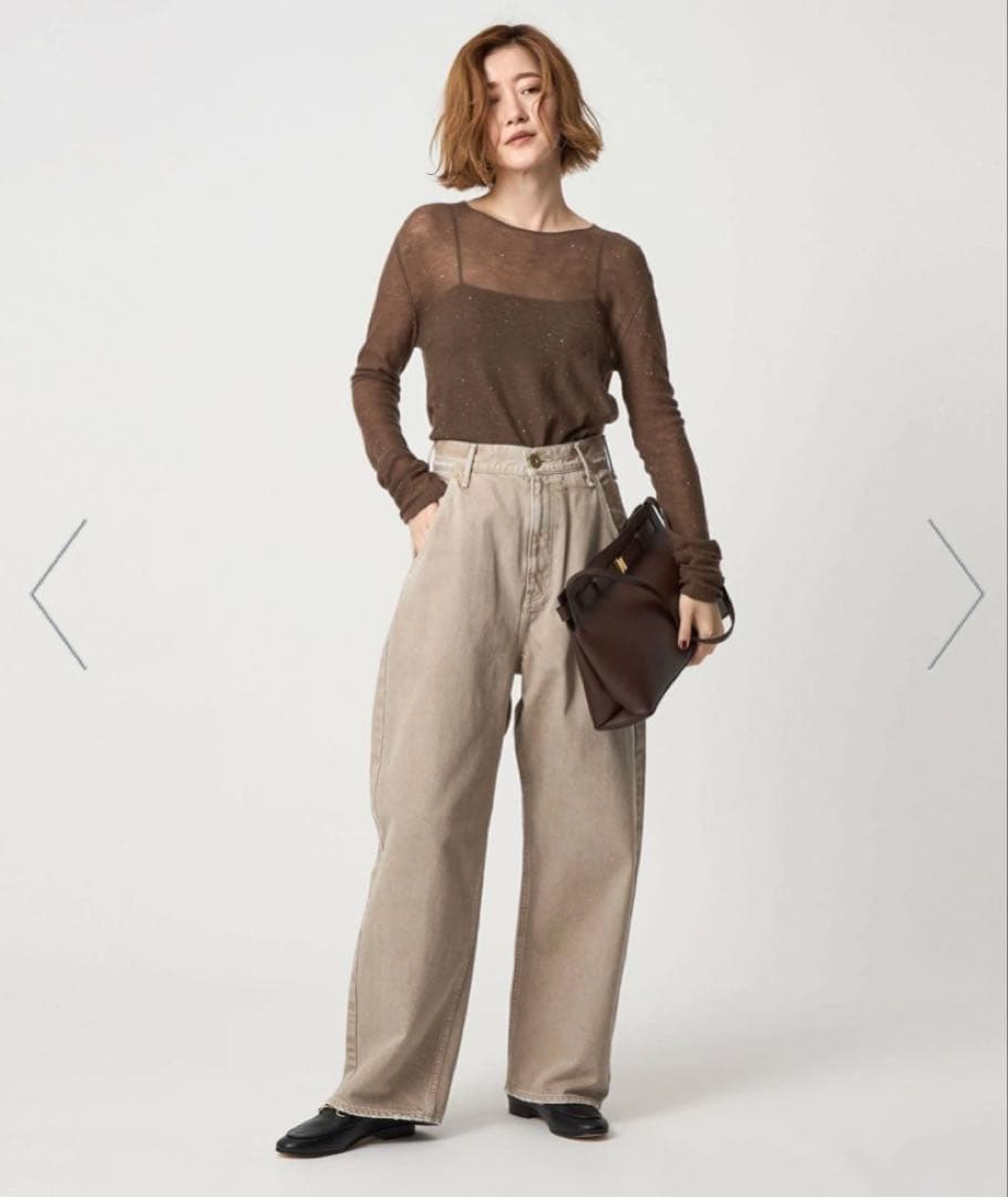 【別注】<upper hights for conte>ベージュ デニムパンツ