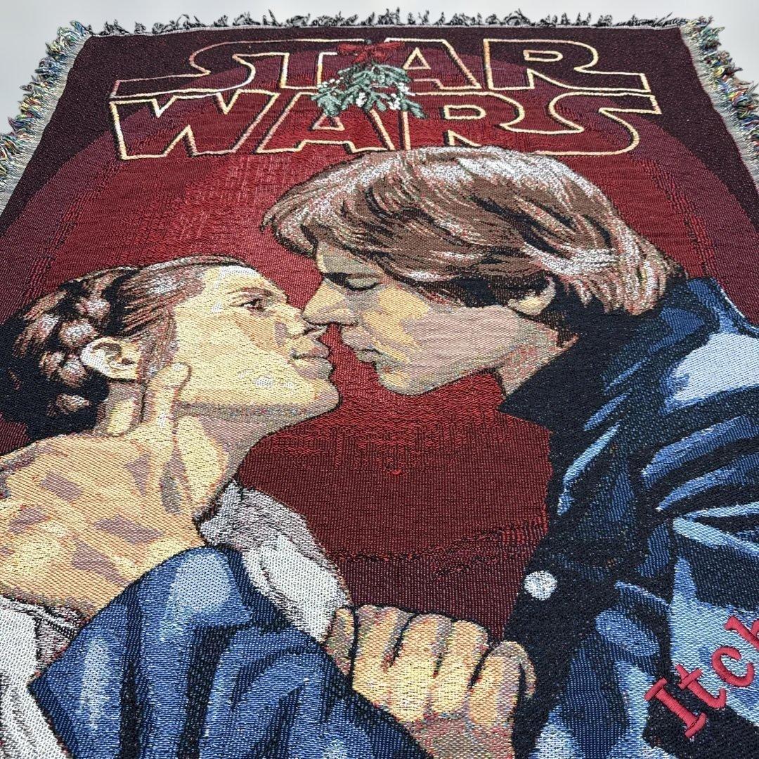 スターウォーズ　ハンソロ　レイア姫　ブランケット　ラグ　144x120