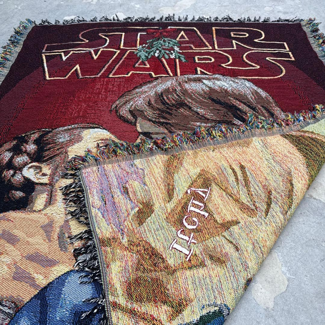 スターウォーズ　ハンソロ　レイア姫　ブランケット　ラグ　144x120