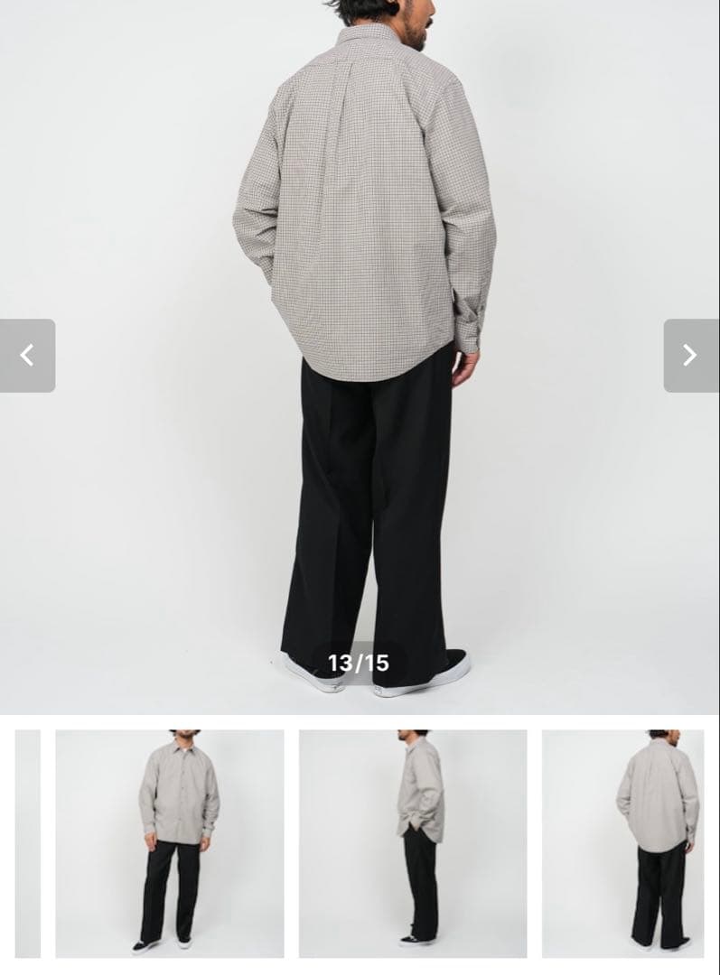 トップス OVY Cotton Poplin Pin Check Wide Shirts