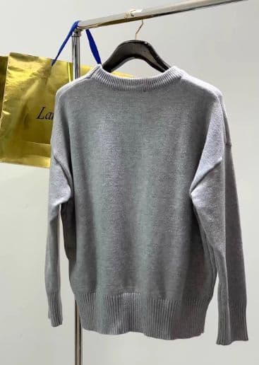 Ami Paris ami グレー ハート刺繍ニットユニセックス