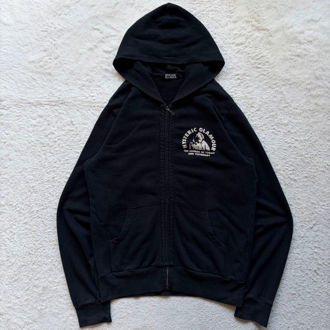【美品】ヒステリックグラマー パーカー ヒスガール デカロゴ 両面 ブラック M