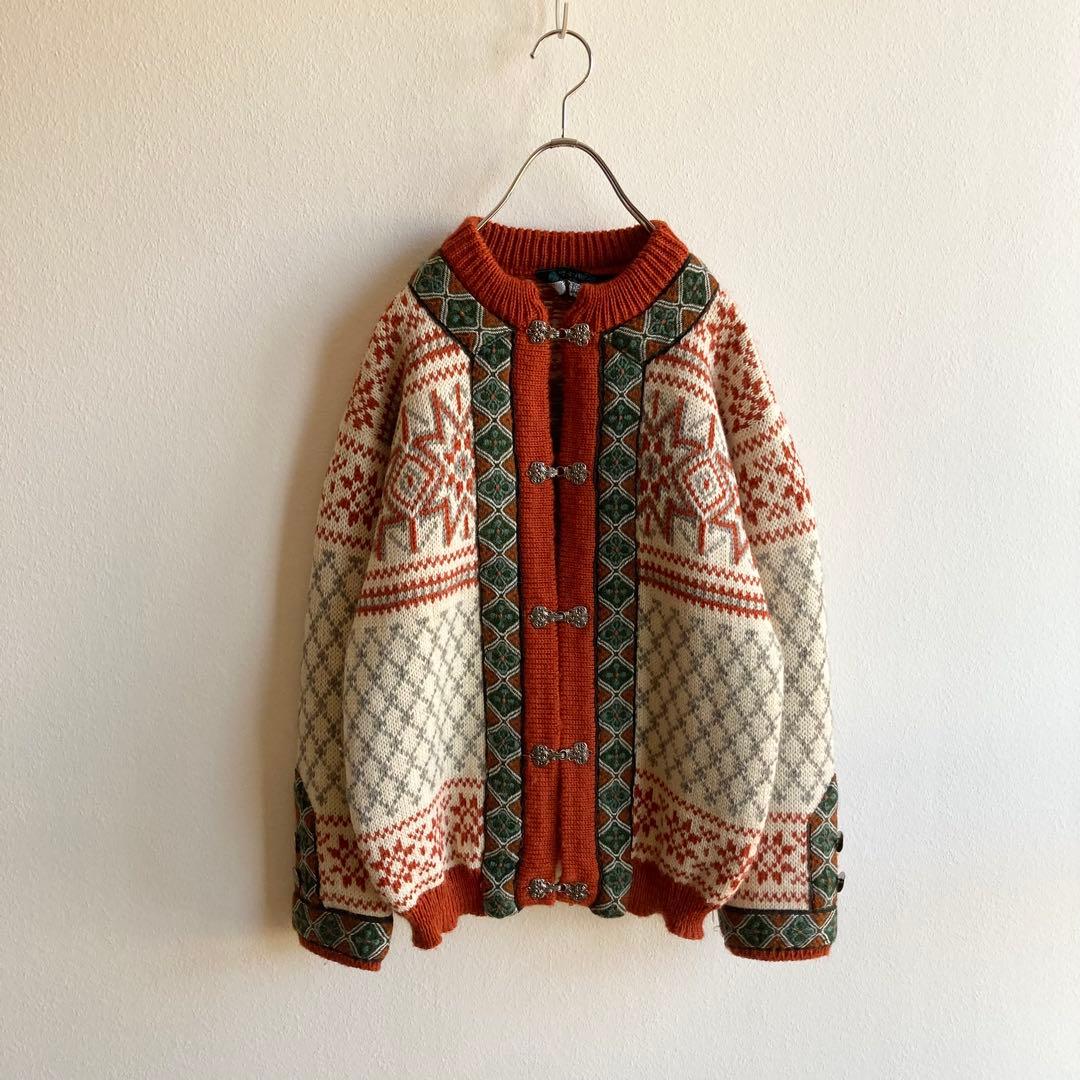 ダーレ オブ ノルウェー メタルフック ノルディック ニット カーディガン S