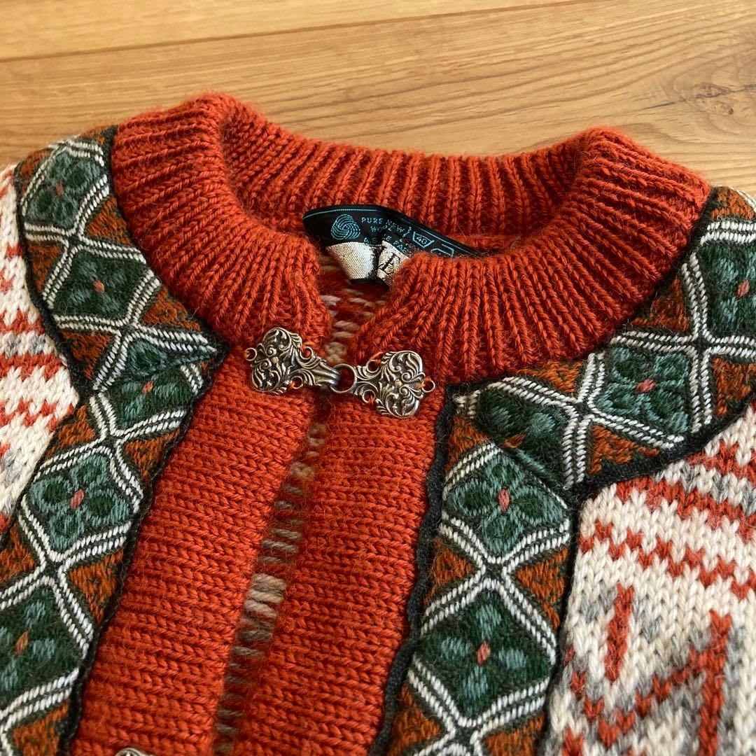 ダーレ オブ ノルウェー メタルフック ノルディック ニット カーディガン S