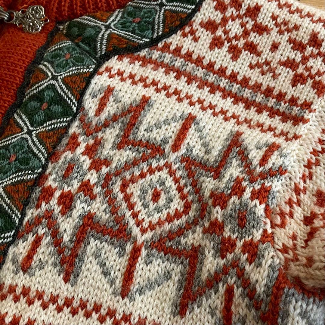 ダーレ オブ ノルウェー メタルフック ノルディック ニット カーディガン S