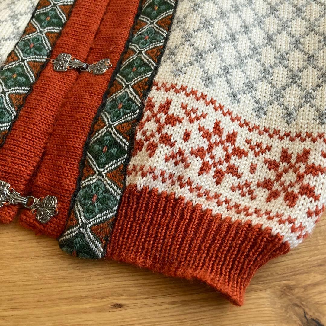 ダーレ オブ ノルウェー メタルフック ノルディック ニット カーディガン S