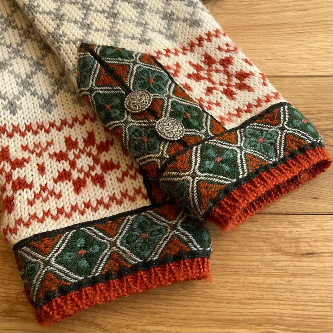 ダーレ オブ ノルウェー メタルフック ノルディック ニット カーディガン S