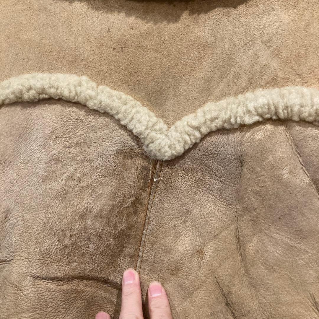 アメリカ古着 シープスキン ムートンベスト トグルボタン 80年代 ビンテージ