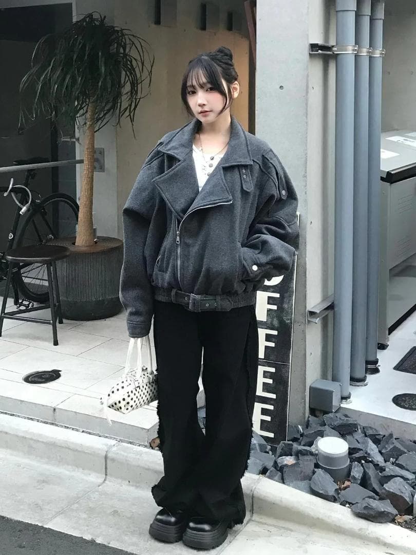 emmy オーバーサイズライダースコート