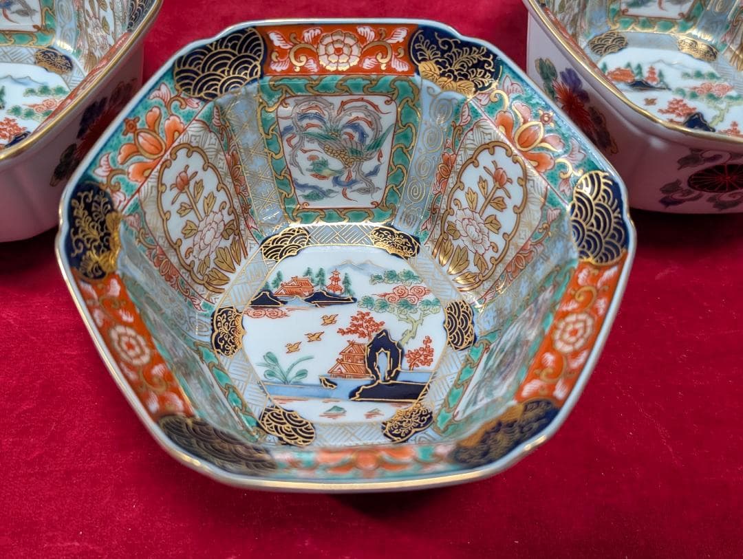 幸楽窯　錦山水　小鉢　中鉢　5客