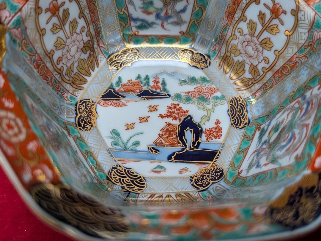 幸楽窯　錦山水　小鉢　中鉢　5客