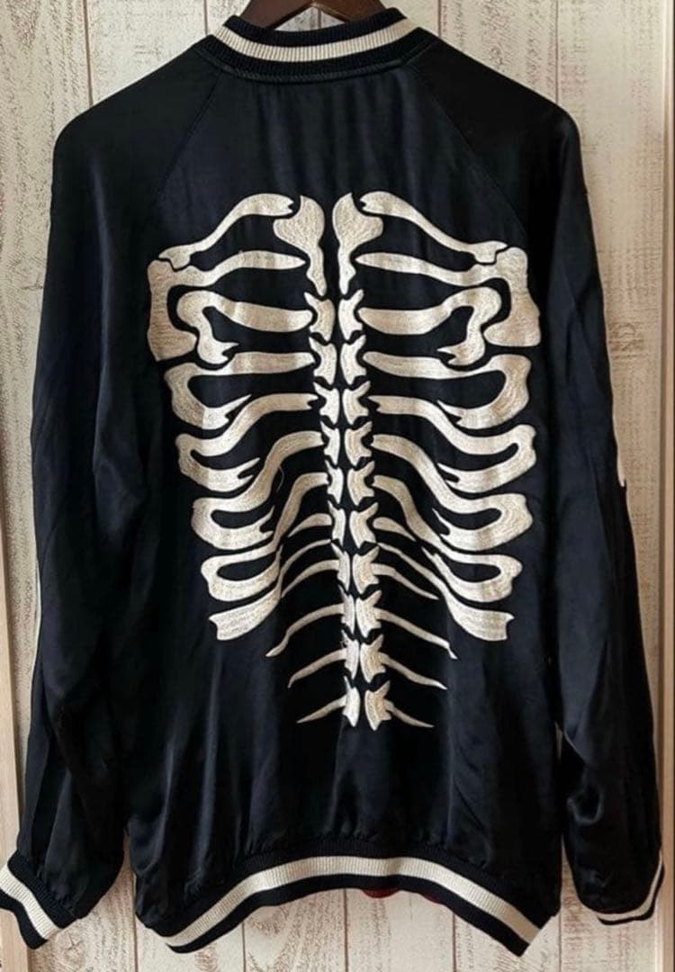 JUNKSTAR リバーシブル刺繍スカジャン スカル 骸骨 スケルトン Y2K