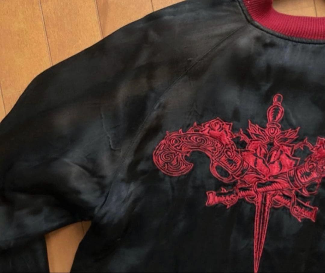 JUNKSTAR リバーシブル刺繍スカジャン スカル 骸骨 スケルトン Y2K