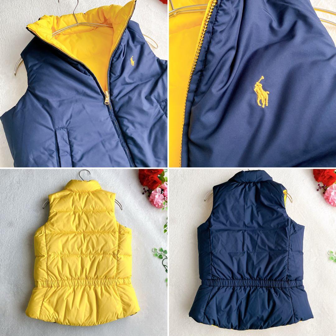 ラルフローレン★リバーシブル ダウンベスト バイカラー エンブレム ポニー刺繍