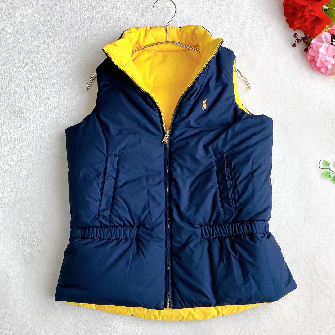 ラルフローレン★リバーシブル ダウンベスト バイカラー エンブレム ポニー刺繍