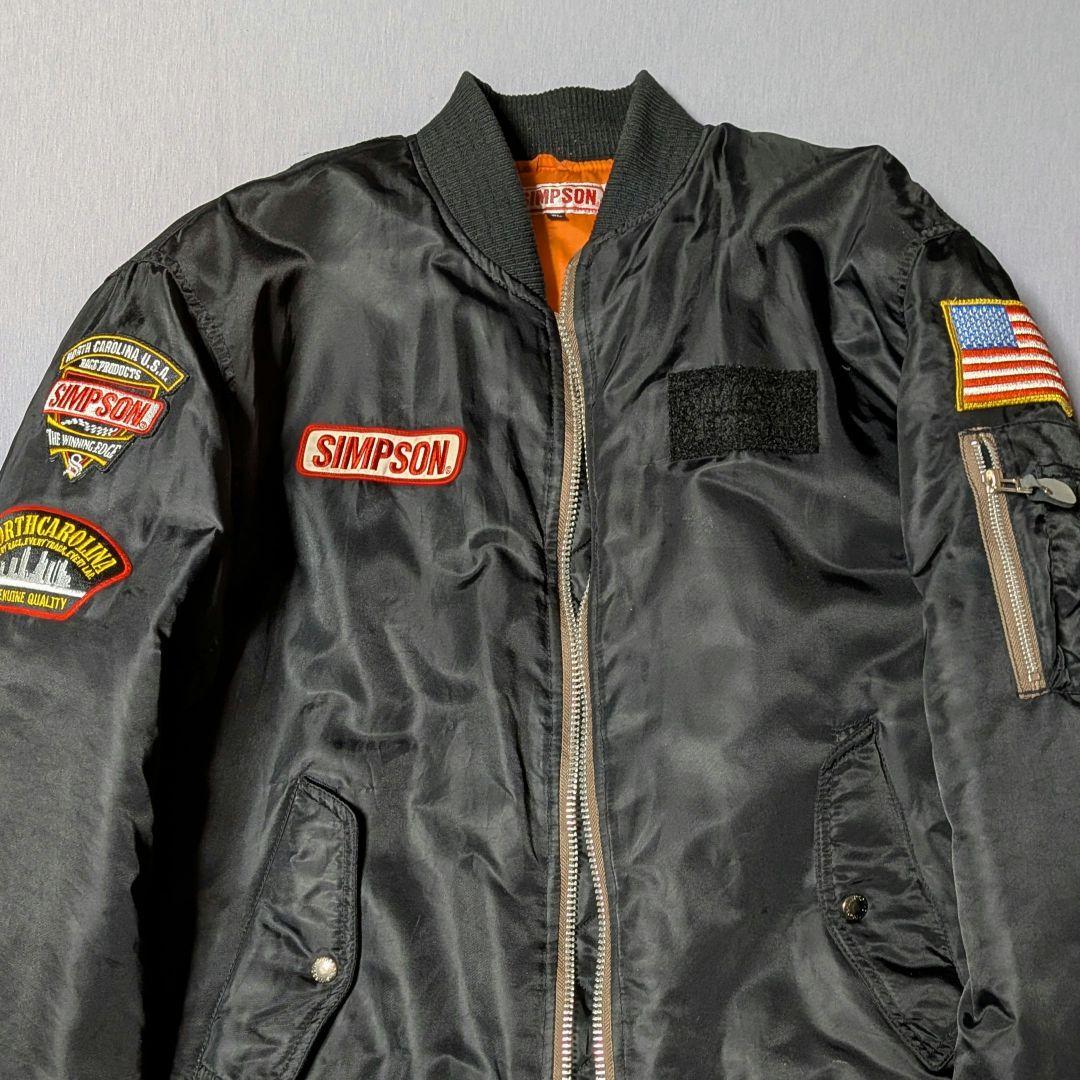 SIMPSON シンプソン MA-1 フライトジャケット ブラック　バイク
