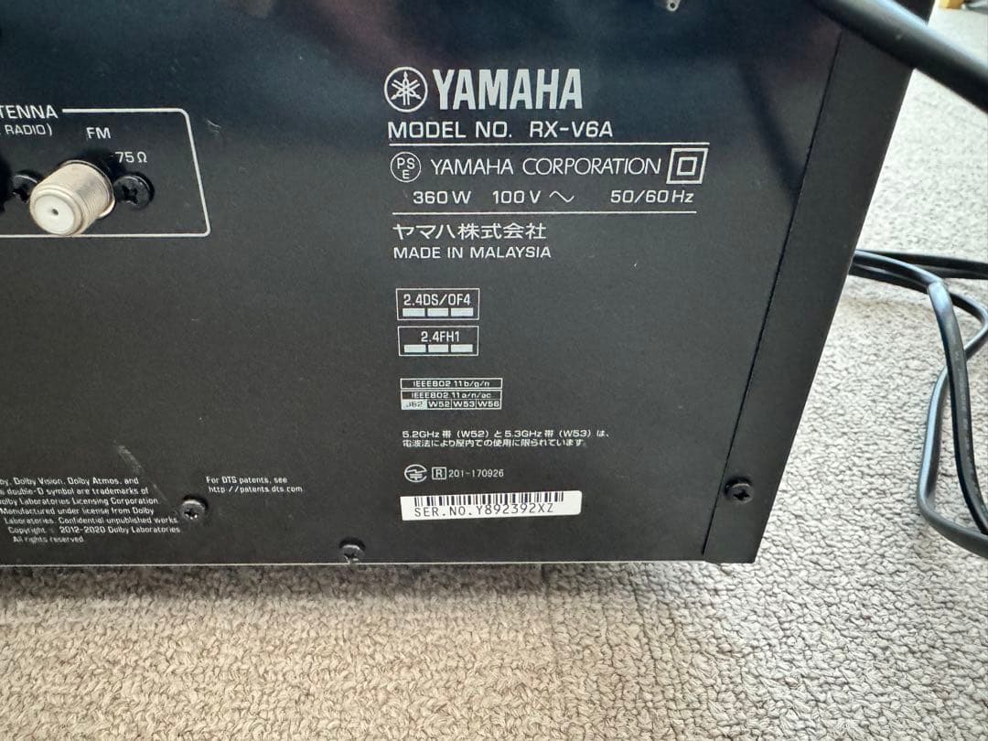 YAMAHA RX-V6A AVアンプ ジャンク HDMI映像出力不可 通電OK