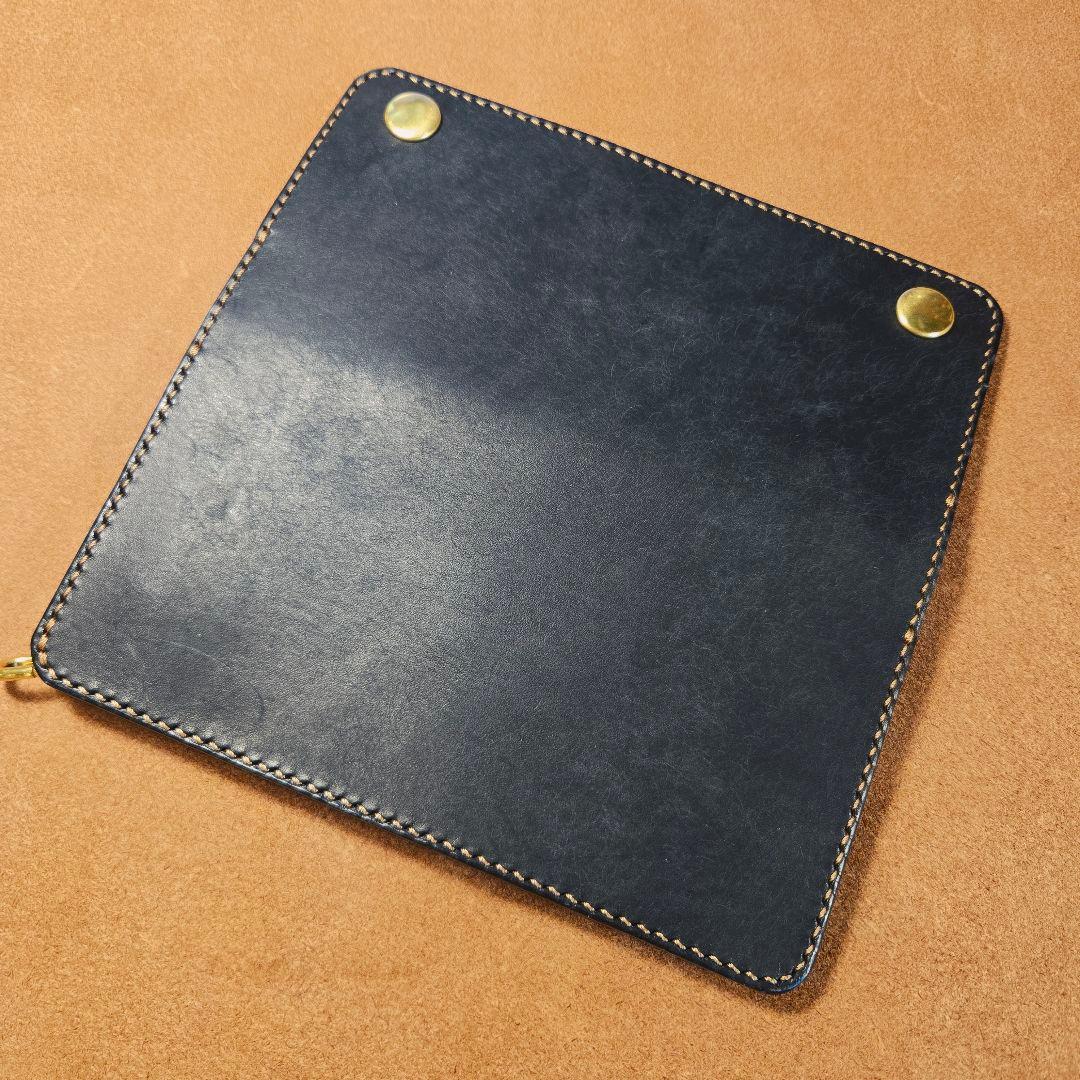 245ロング　トラッカーウォレット イタリアンレザーMARGOT【ブラック】