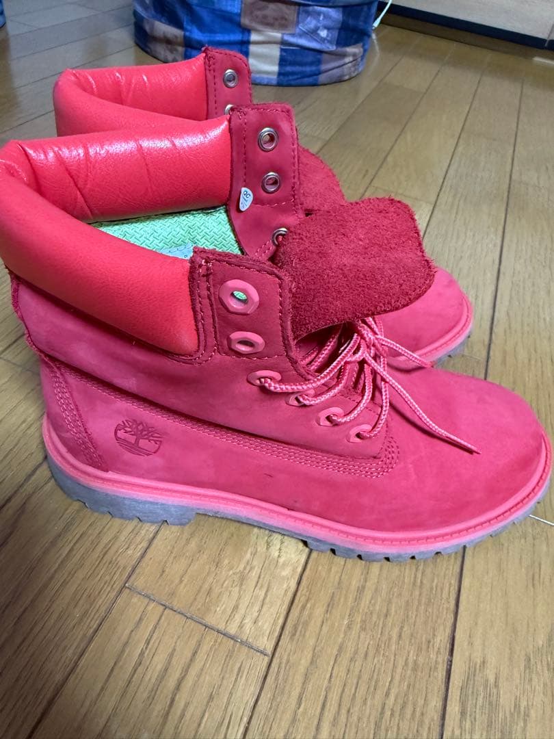 ティンバーランド　ピンク スエード ハイカットブーツ　kkk