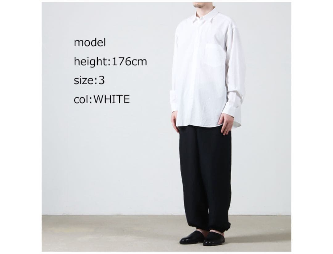 【COMOLI】コモリシャツ（WHITE,Size3）
