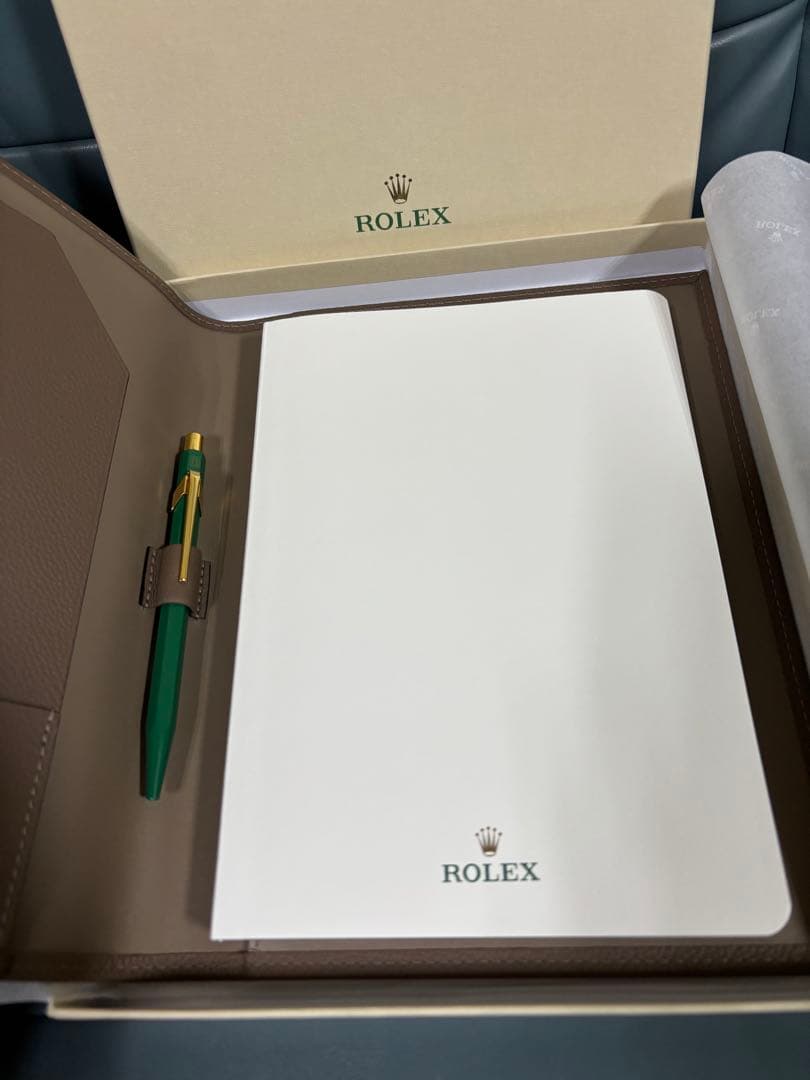 【新品】ロレックス　公式レザーノートカバー、ノート、ペン