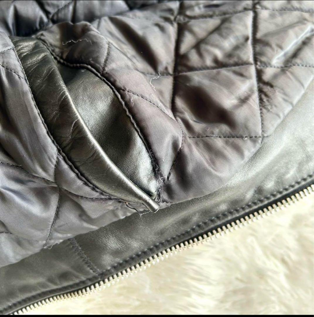 希少42サイズ！！ショット　シングルライダースジャケット　キルティング　黒